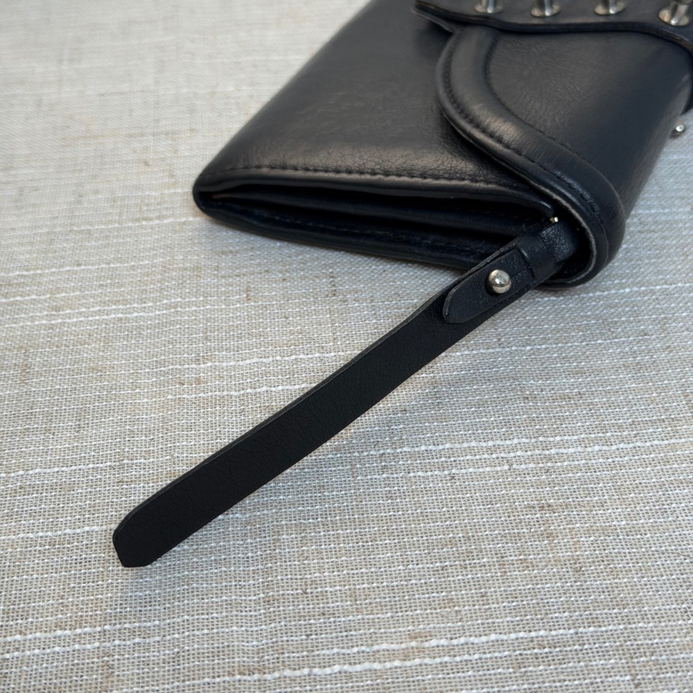 Alexander McQueen Studded Leather Continental Wallet Black Made in Italy - Picture 7 of 12